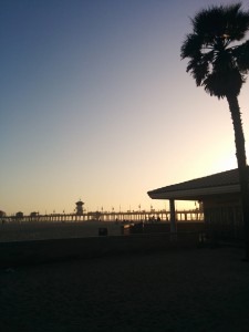 View over the pier in Huntington Beach.