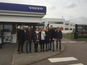 The group outside Volvo Trucks, Tuve.