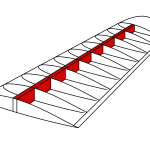 The wing spar is important and long and red in this image