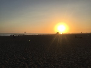 Sunset in Huntington Beach.